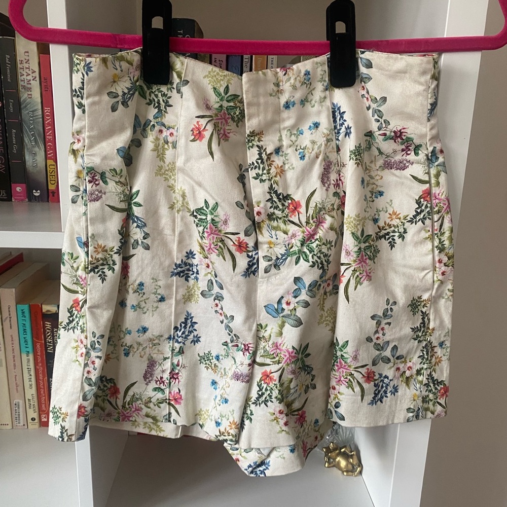 Zara Floral Twill Shorts